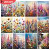 HUACAN Diamond Mosaic Flower Field Landscape Crafts Full Square Round Diamond 5D Diy Painting Lavender Floral Handmade