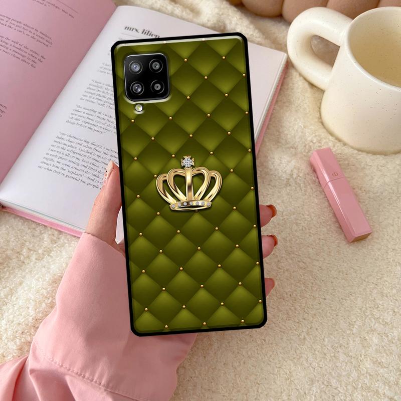 Quilted Texture Sofa Pattern Crown For Samsung Galaxy A06 A16 A26 A36 A56 A52 A53 A33 A13 A34 A54 A14 A15 A35 A55 A22 A32 Case
