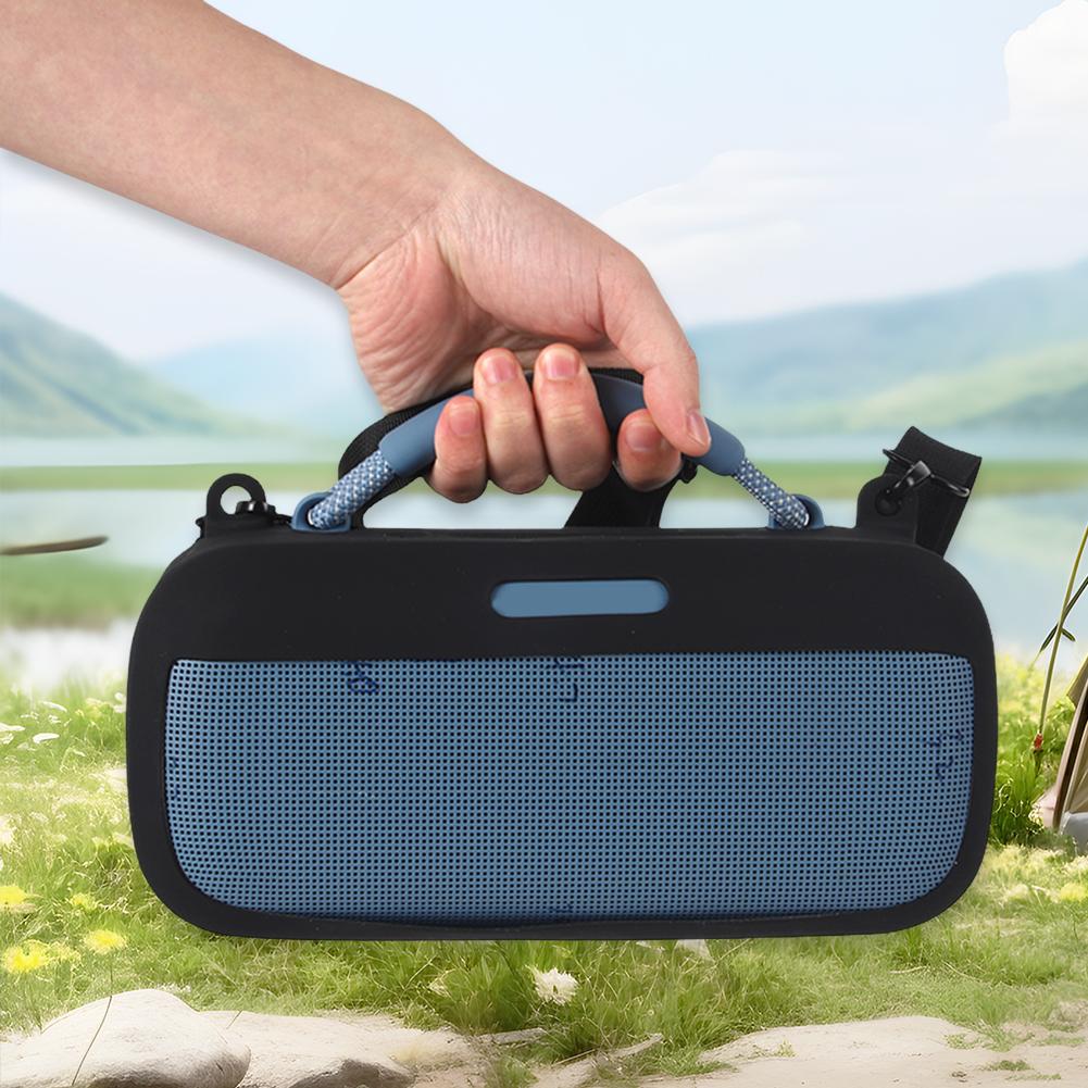 Silicone Cover Case with Shoulder Strap Protective Skin Sleeve Portable Speaker Case for Bose SoundLink Max