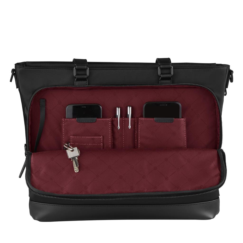 Victorinox Alox Nero Tote Durable Nylon Twill Tote for Men and Shoulder Bag for and Fits and A4 16L Black Bag, Women, Lightweight, Slim, 2-Way