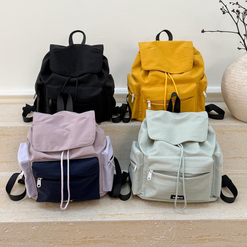 Solid Color Casual Backpack New Simple And Lightweight School Bag For Middle And High School Students Travel Backpack For Girls