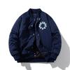 High Street Pilot Padded Jacket Thick Stand Collar Embroidered Baseball Single-Breasted Cotton Coat Men Winter