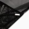 Calvin Klein Black Label Sexy Lace Sheer Bodysuit Women Bodysuits Space-Black QF8033-1