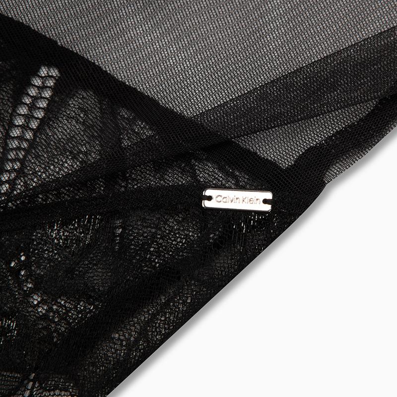 Calvin Klein Black Label Sexy Lace Sheer Bodysuit Women Bodysuits Space-Black QF8033-1