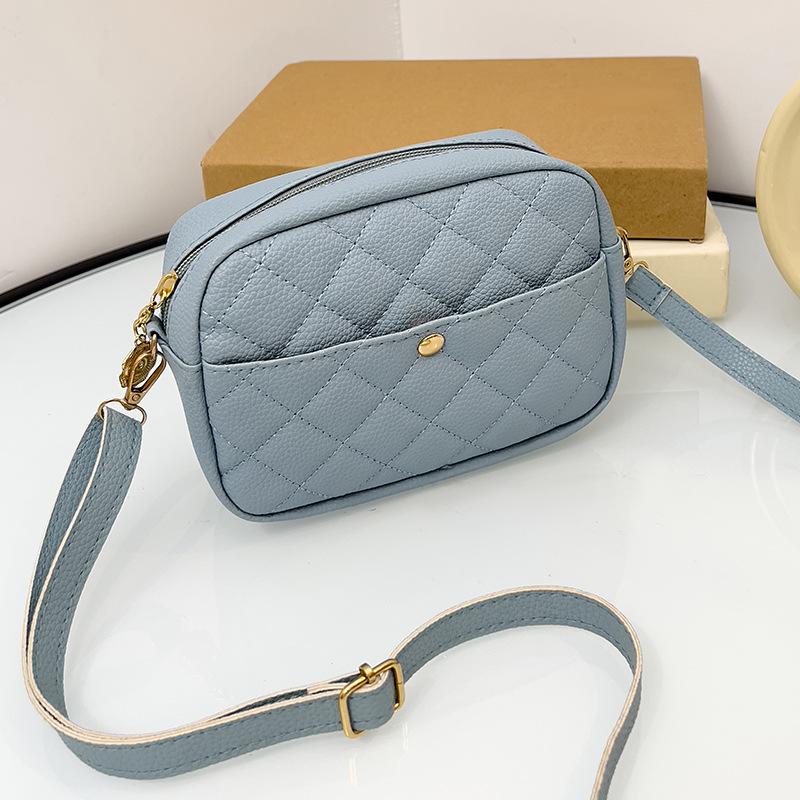 Diamantová čtvercová taška se vzorem liči, taška na mobilní telefon, dívčí taška přes rameno crossbody v korejském stylu