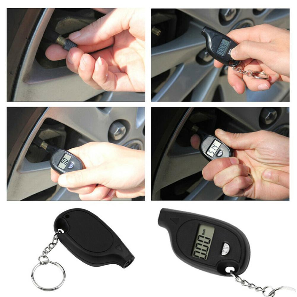 Mini Keychain Style Tire Gauge Car Tire Air Pressure Meter Tire Pressure Safety Tire Air Accessories Car Tester Alarm Teste H9L9