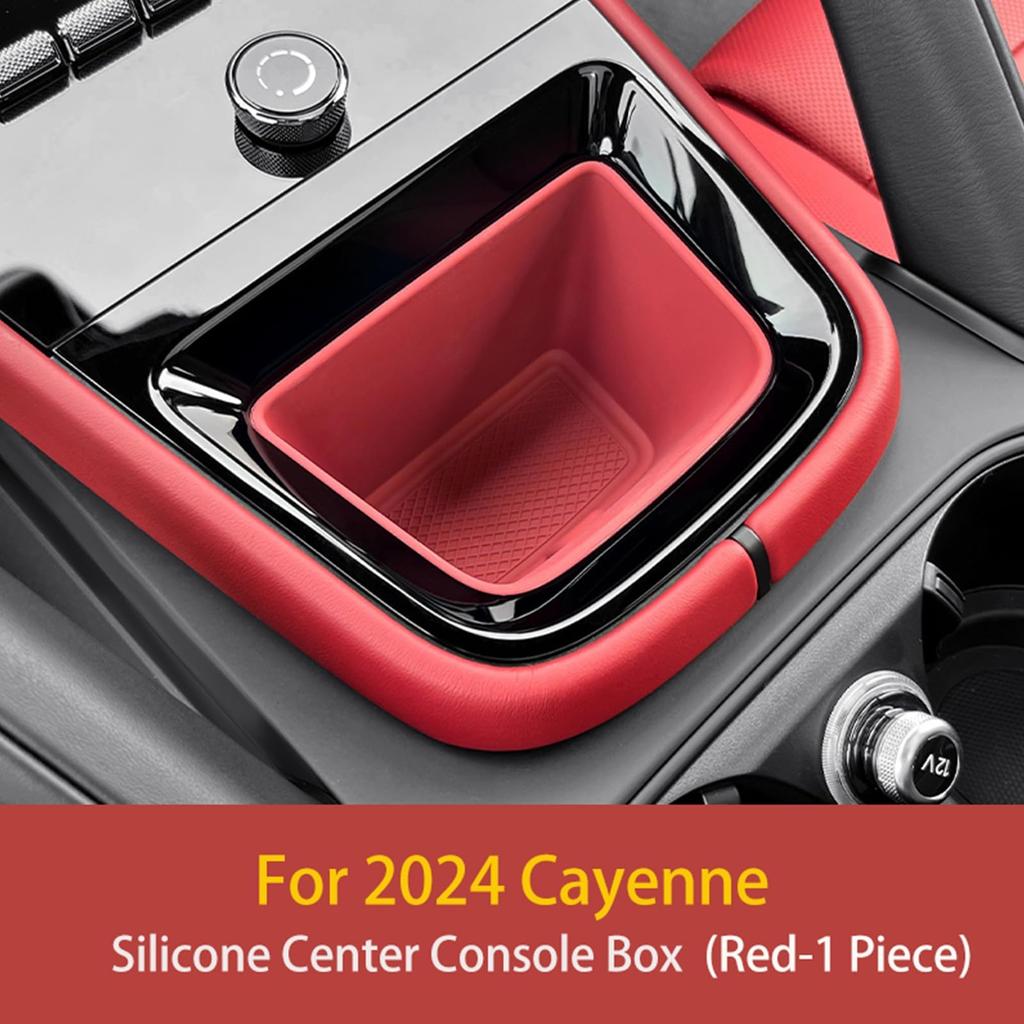 cheyecha Porsche Cayenne 2024 Exclusive Silicone Center Console Protection Pads 3-Piece Set (Cup Holder + Storage Box + Wireless Charging Stand)