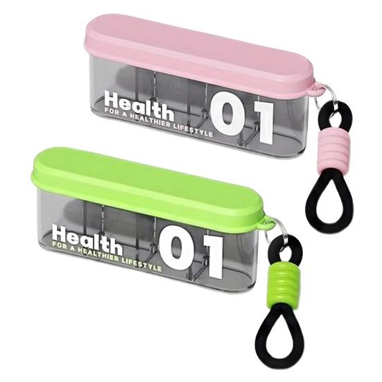 Portable Pill Box 4 Compartments Transparent Pill Case Travel Pill Organizer Tablet Dispenser with Slider Lock