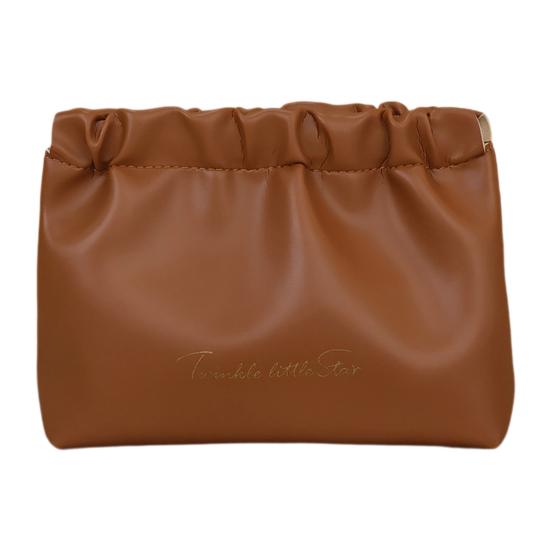 

Портативная косметичка, водонепроницаемая косметичка, без молнии, самозакрывающийся дорожный органайзер для кистей, помады, ежедневного использования, деловых поездок коричневый