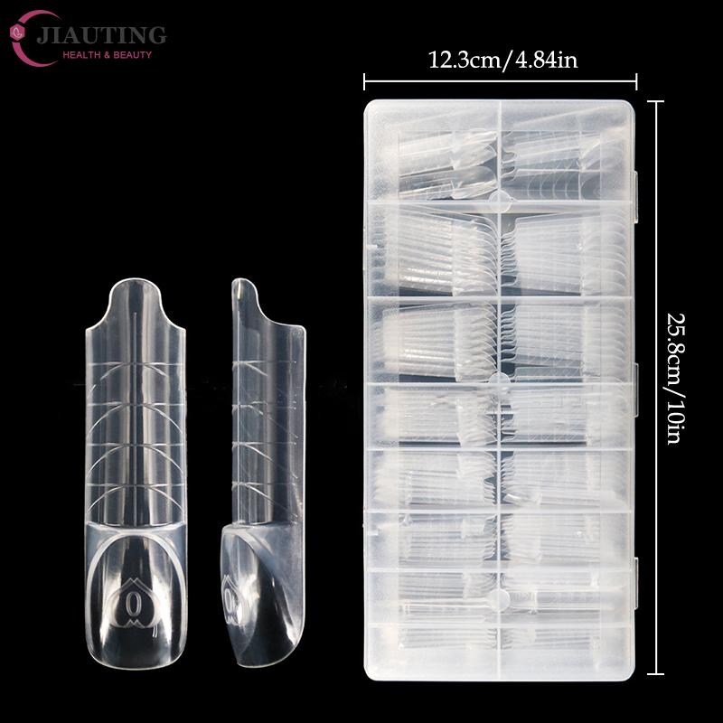 30/60/70/150Pcs Space Hollow French Crystal Extension 3D With Scale Nail Dual Forms Nail Mold Reusable UV Glue Nail Extension