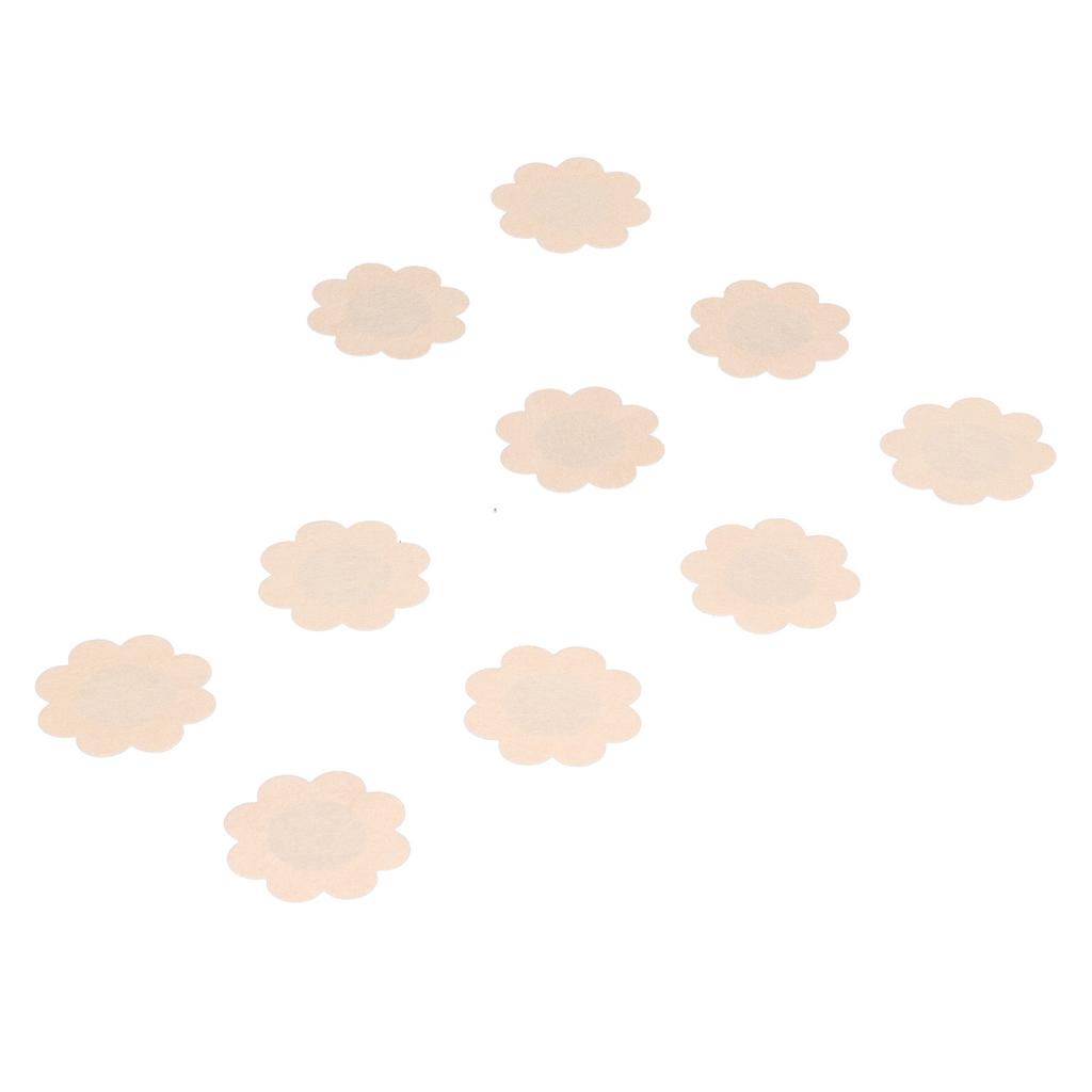 5 Pairs Disposable Breast Pasties Comfortable Beige Adhesive Bras Invisible Nipple CoversFlower