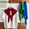 Wool Winter Scarf For Women Warm Triangle Knit Scarves Hijab Solid Lady Shawl Wrap Female Pashmina Bandana Head Scarfs