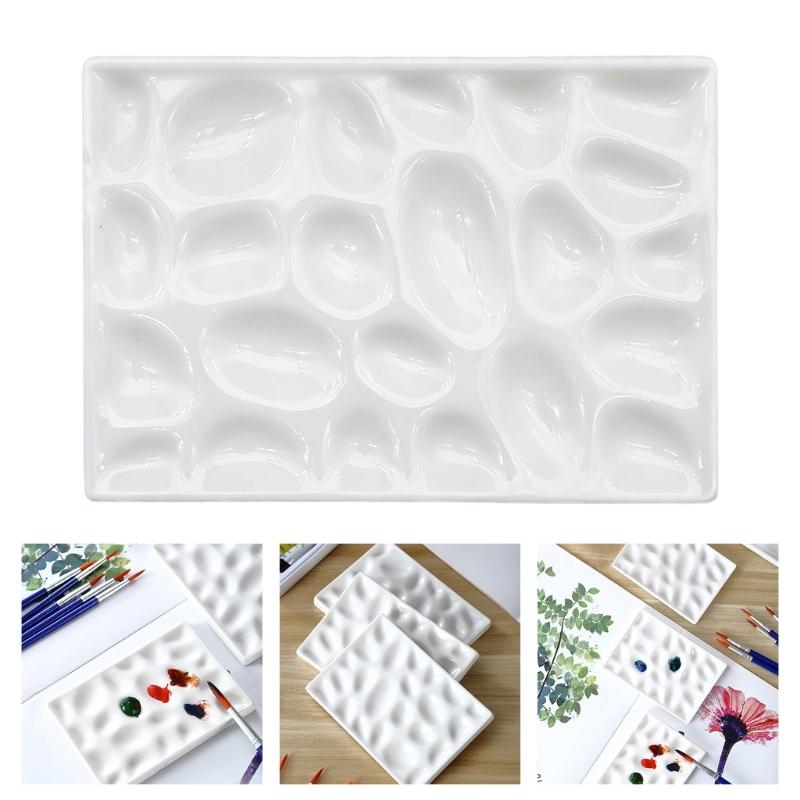Easy Clean Children's Painting Palette Painting Dish Reusing Ceramic Color Mixing Tray Art Tool For Home School Use