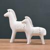 Nordic Porcelain Saddle Horse Figurine Handmade Ceramic White Pony MIniature Decor Gift Craft Embellishment Ornament Accessories
