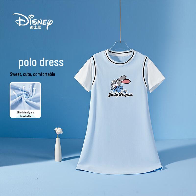Disney Girls' Faux Two-piece Sporty T-shirt Dress