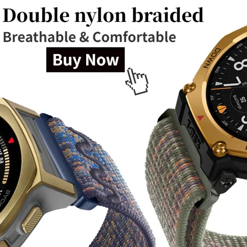 18mm/20mm/22mm Nylon Strap for Amazfit T-Rex3 Pro/Active 2/2 Square Comfortable Wristband for Amazfit Balance 2 Huawei Watch GT5/6 41mm Xiaomi S4 41mm