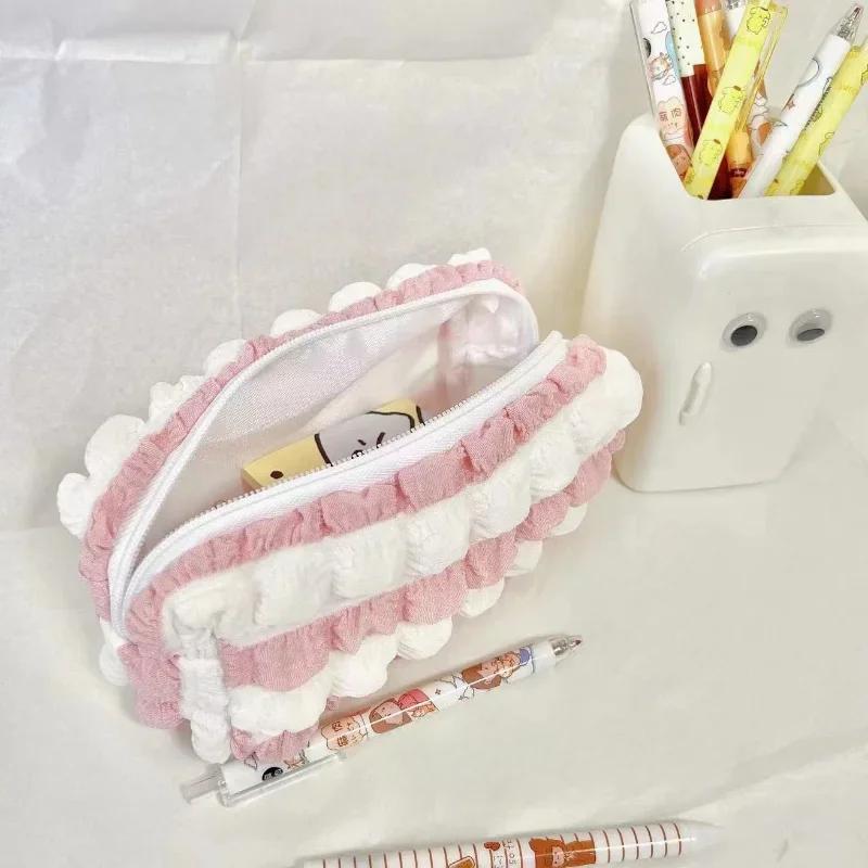 Candy Designer Plaid Soft Cosmetic Bags Large Capacity Makeup Organizer Brushes Eyebrow Pencils Stationery Storage Bag