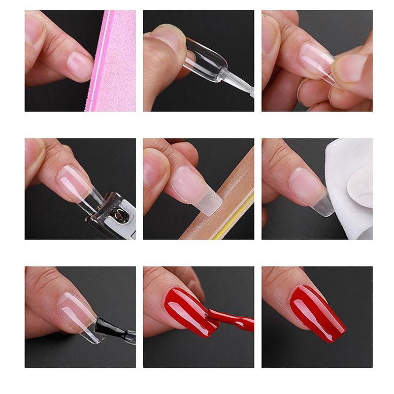 240Pcs/Box Fake Nails Clear Super Long False Nail Acrylic Artificial Nail For Extension Manicure Charms Nail Tips Art Salons