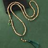 Original crossbody chain Yabai Buddha bead fringed necklace retro sweater chain back chain cheongsam accessories