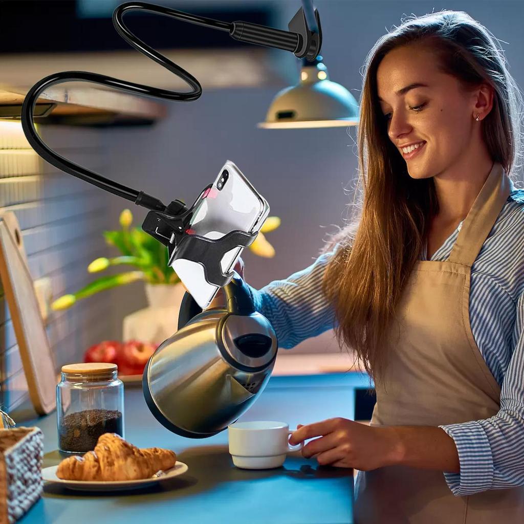 Adjustable 360 Degree Rotating Portable Lazy Phone Holder Suitable for Bedside Offices and Home with Clip