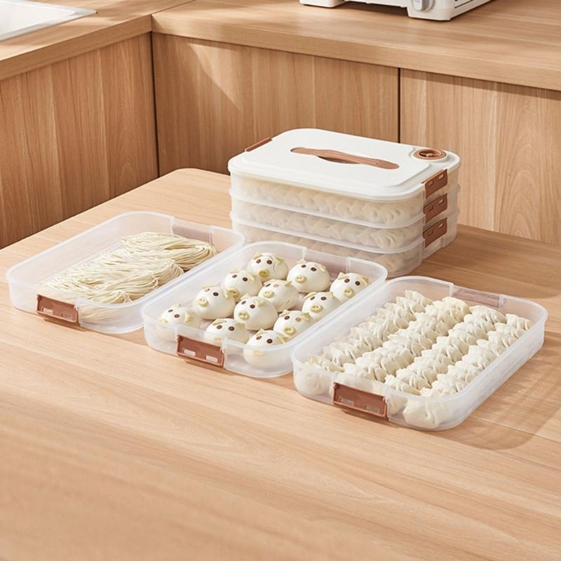 Mehrschichtige Knödel-Aufbewahrungsbox mit Deckel, Mehrzweck-Organizer für die Organisation von Wonton-Nudeln in der Küche