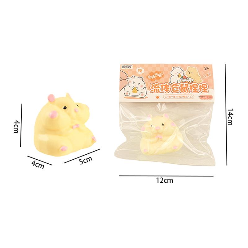 1Pc Silicone Pinch Decompression Prop Cute Hamster Squeeze Toy Tpr Fidget Sensory Toys For Kids Adults Gift