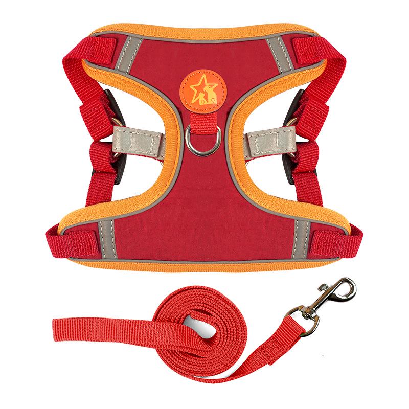 Reflective Breathable Suede Dog Harness and Leash Set for Small Dogs