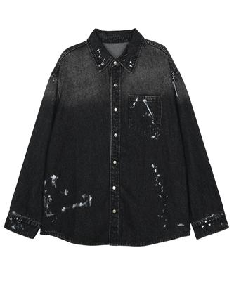 FDR Vintage Sprana Jeansowa Koszula z Kieszeniami Czarna