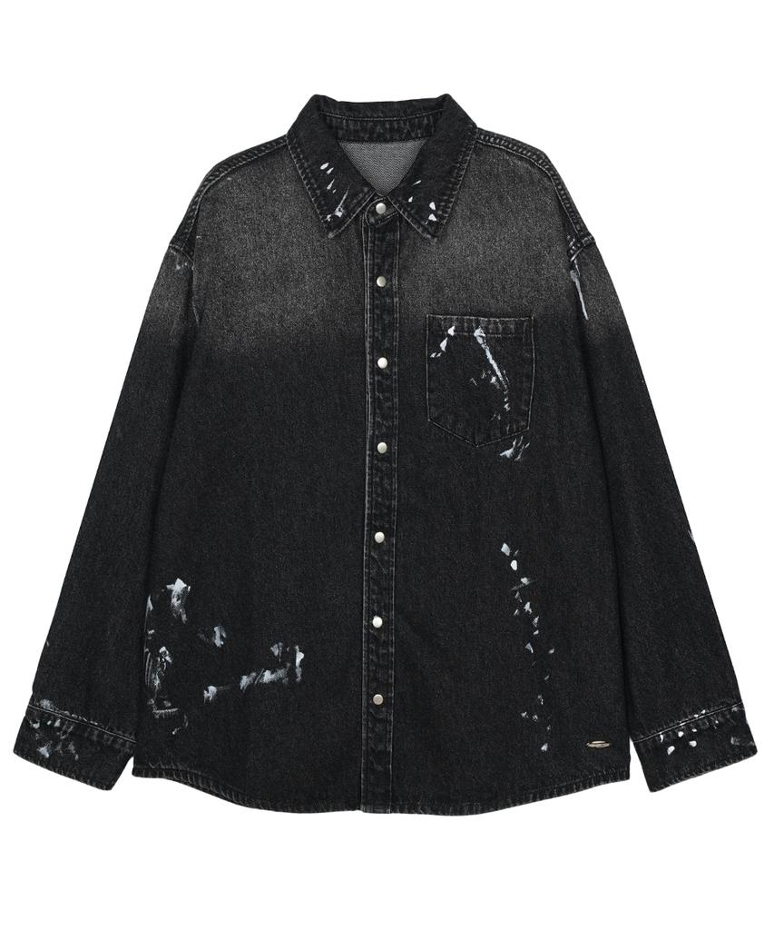 FDR Vintage Washed Pocket Denim Shirt Black