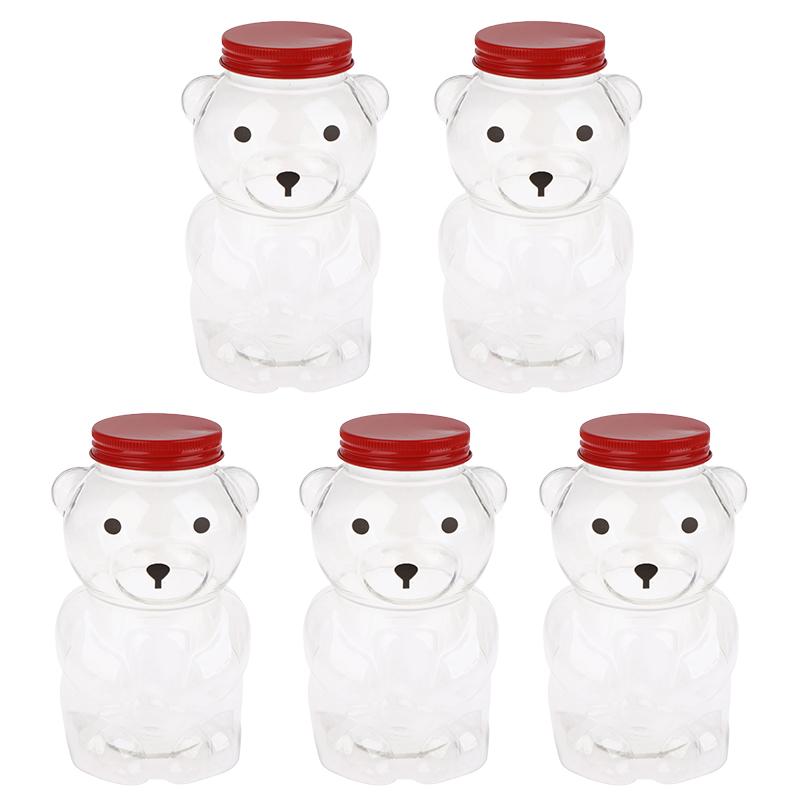 500ml Tragbare Cartoon-Bären Transparente Flaschen Klare Milchtee Kaffee Flasche Für Bubble Tea Saft Milchshake Partyzubehör