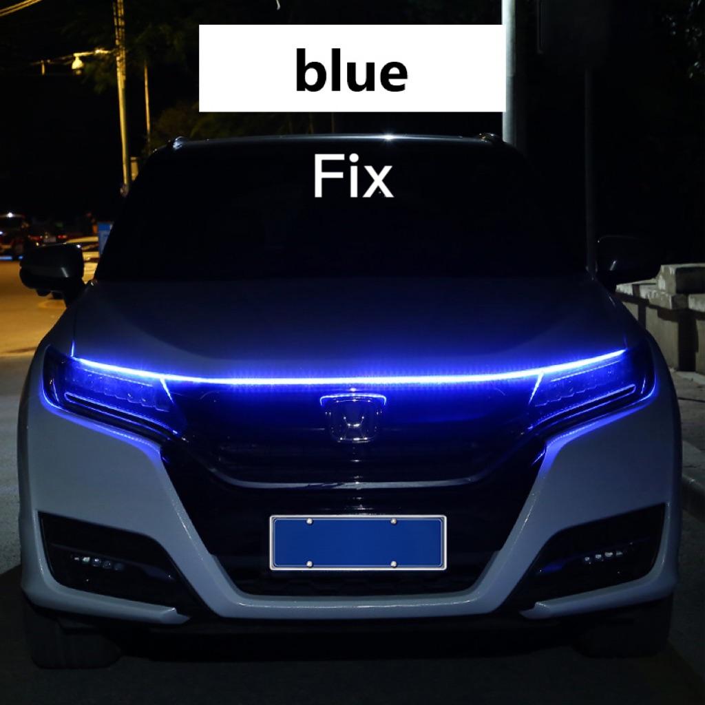 LED Car Hood Decorative Light Strip With Start Scan Meteor Dynamic Car Daytime Running Light DRL With Turn Signal Lamp 12V New