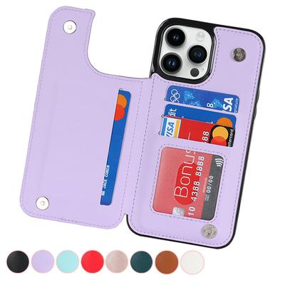 Wallet Double Button Small Fragrant Wind Card Holder Magnetic Flip Leather Case For Apple iPhone 15 14 Pro Max 13 Samsung Galaxy S23 FE S22 Ultra A54