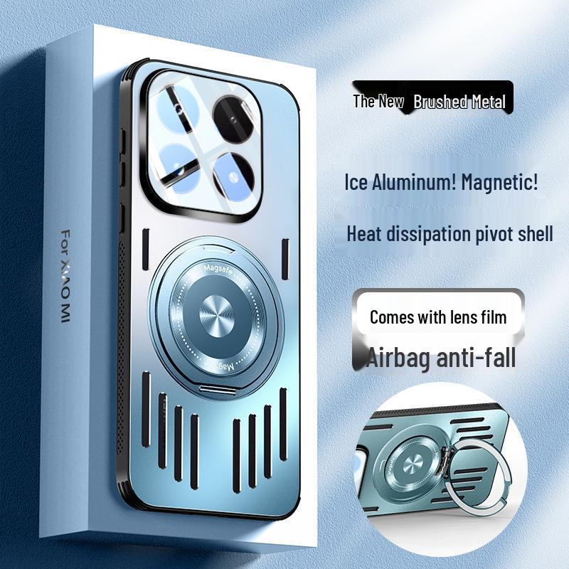 Xiaomi17 Mi17ProMax Aluminum Phone Case with Stand - Full Coverage, Drop-Proof Protection for Men