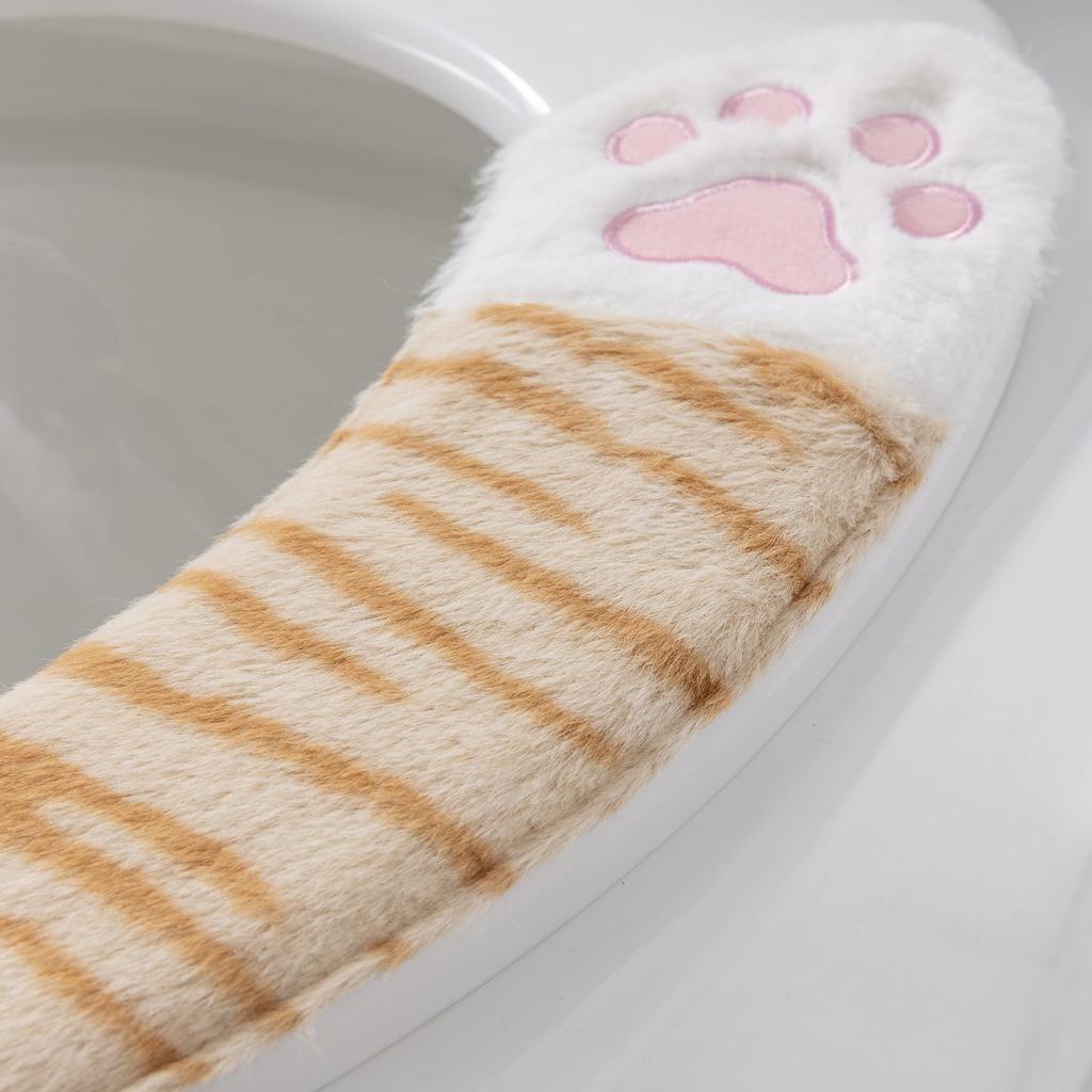 SHIEN Toilet Toilet Seat Stays In Toilet Seat Adsorption Type Cold Protection and Heating Cat Claw Cute Stylish Seat, Cover, Deodorizing, Washable,