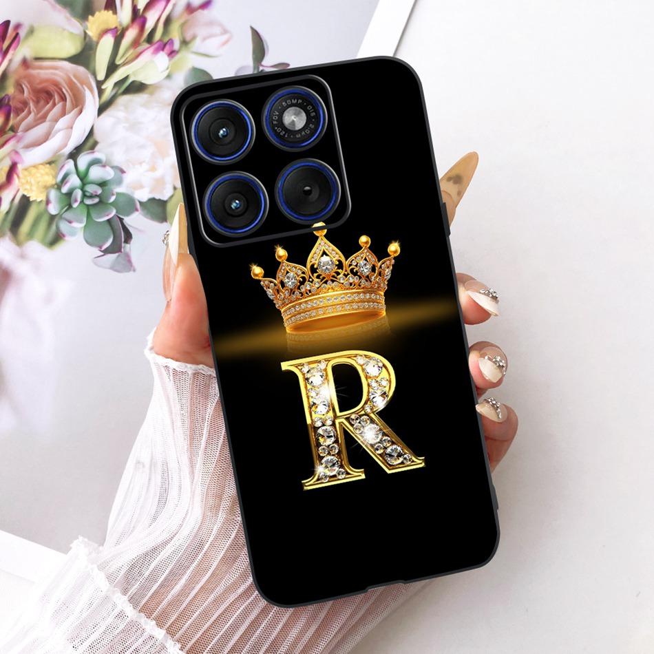 For Motorola Edge 70 Fashion Crown Letter Phone Case For Motorola Moto X70 Air Edge70 5G XT2601-2 Black Silicone Soft Cases