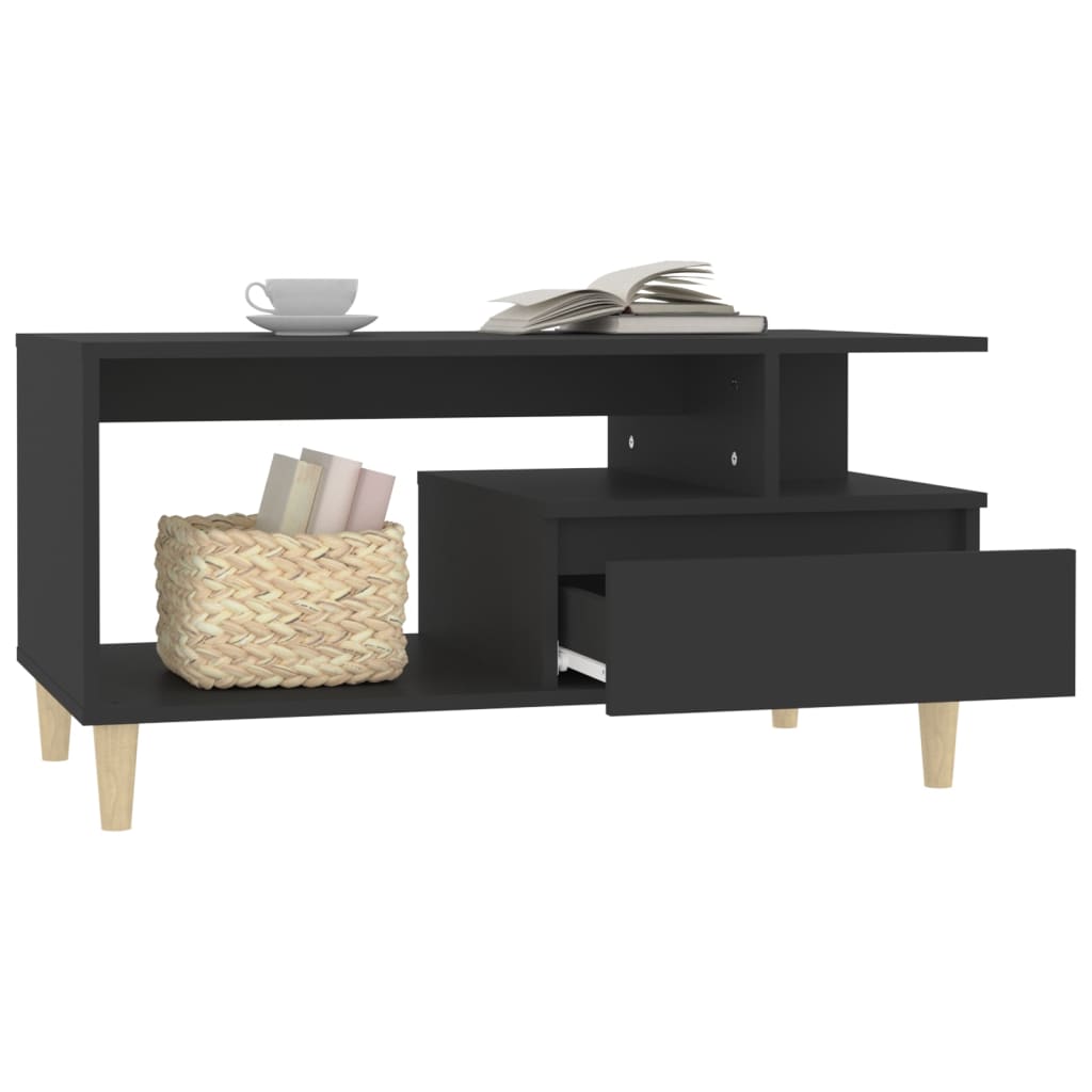 Coffee Table, Black 90x49x45 Cm, Wood-based Material