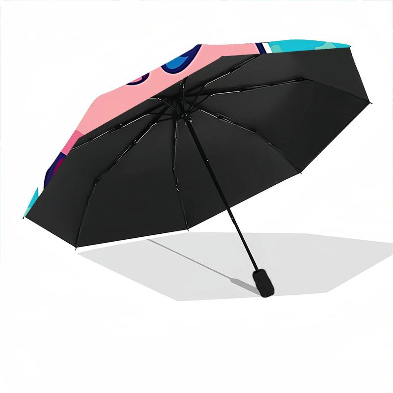 1pc Kawaii Kirby Automatic Open/close Folding Portable Umbrella with 8-Rib Structure for Women/Men, All-Season Use a0901147