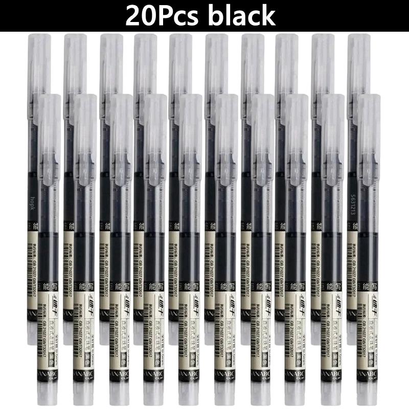 3-100 Pcs Straight Liquid Ball Pen Signature Gel Pen 0.5mm Black Blue Ink School Office Ball Pen School Office Supplies Writing