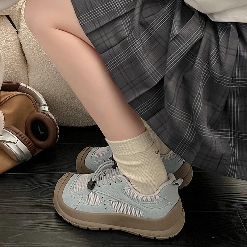 Ugly and Cute Big Toe Shoes 2024 New Autumn Thick Sole Height Increasing Retro Multifunctional Casual Sports Board Shoes