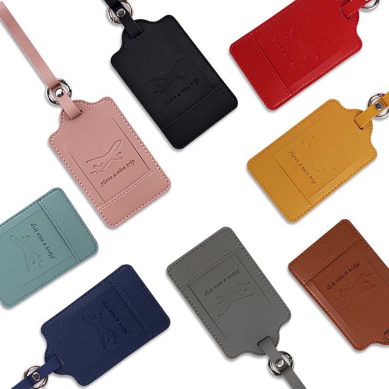 Metal Buckle Boarding Pass and PU Leather Luggage Tag with Hot Stamped Paper Card
