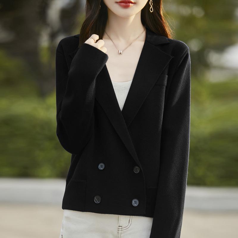 

Женский кардиган из тонкой мериносовой шерсти – Осенне-зимний кашемировый трикотаж XL 125-145 kg чёрный