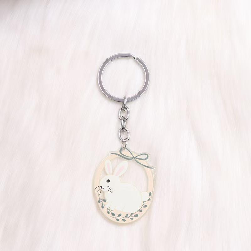 Personalized Easter Keychain: Carrot Rabbit, Colored Egg, and Little Chick Pendant for Women