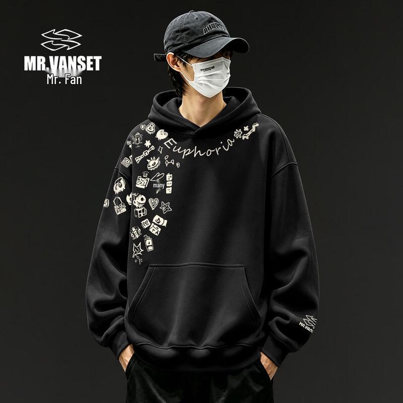 VAALEADING Casual American Style Printed Hooded Sweatshirt