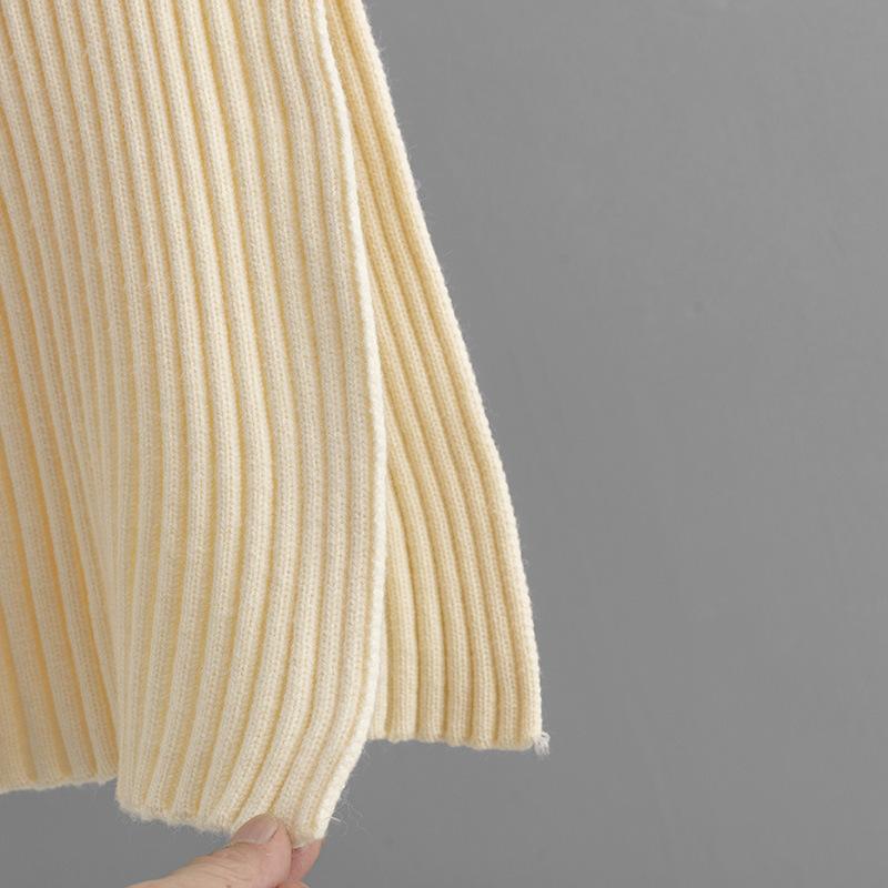 Fall Winter Lazy Wind Loose Half High Collar Pullover Sweater Suit Women's Solid Color Long Sleeve Twist Knit Skirt Two Piece Sets