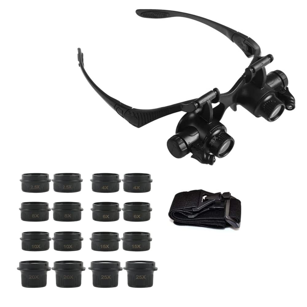 

Збільшувальне скло FOCUSMART зі змінним світлодіодним підсвічуванням можна використовувати з обома комплектується легкою подвійною лупою для рукоділля. чорний