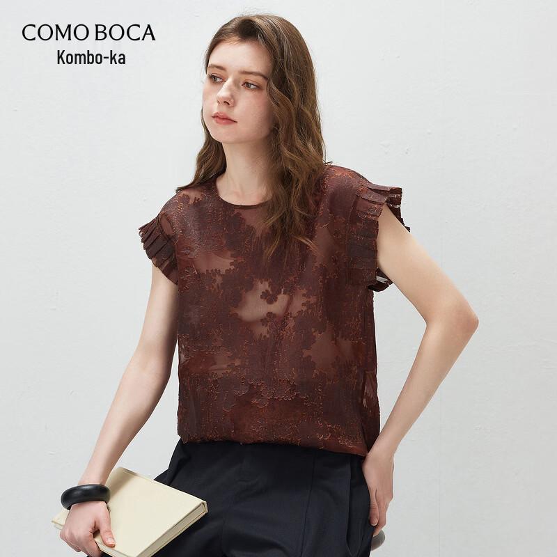 Women s Mulberry Silk Sheer Floral Sleeveless Top 2XL