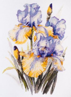 Cross Stitch Kit Abris Art Flowers On a White Background