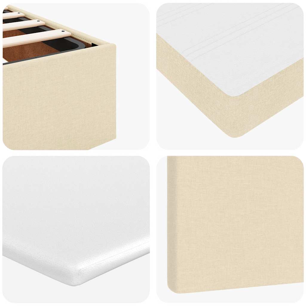 Ottoman Bed with Mattress Cream 80x200 Cm Fabric