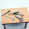 5Pcs 1:12 Dollhouse Mini Alloy Adjustable Wrench Pliers Tools Set Miniature Repair Model Scene Props Doll House Decor Toys Gift