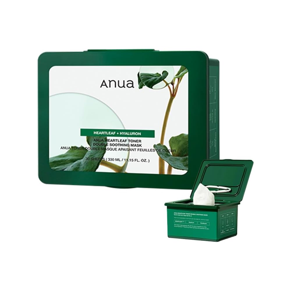 Anua Heartleaf Double Soothing Mask Pack 30 Sheets Hydrating Moisturizing Sensitive Skin Care